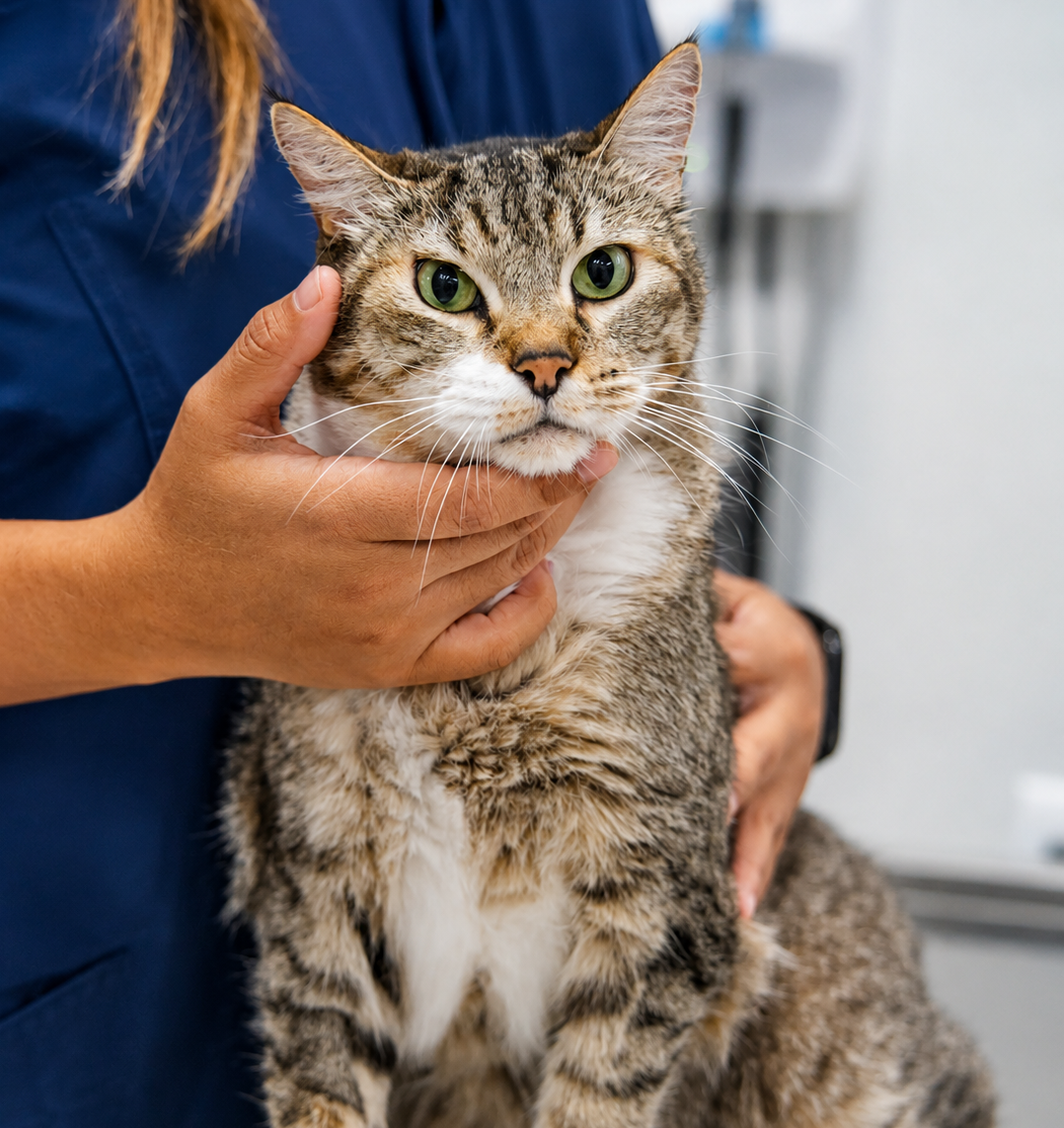 Paciente felino atendido por el equipo veterinario de Zooteca