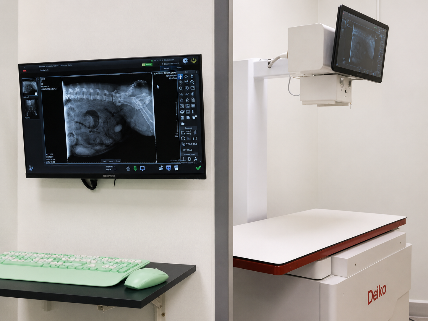 Equipo de imagenología veterinaria y radiografía digital en Zooteca
